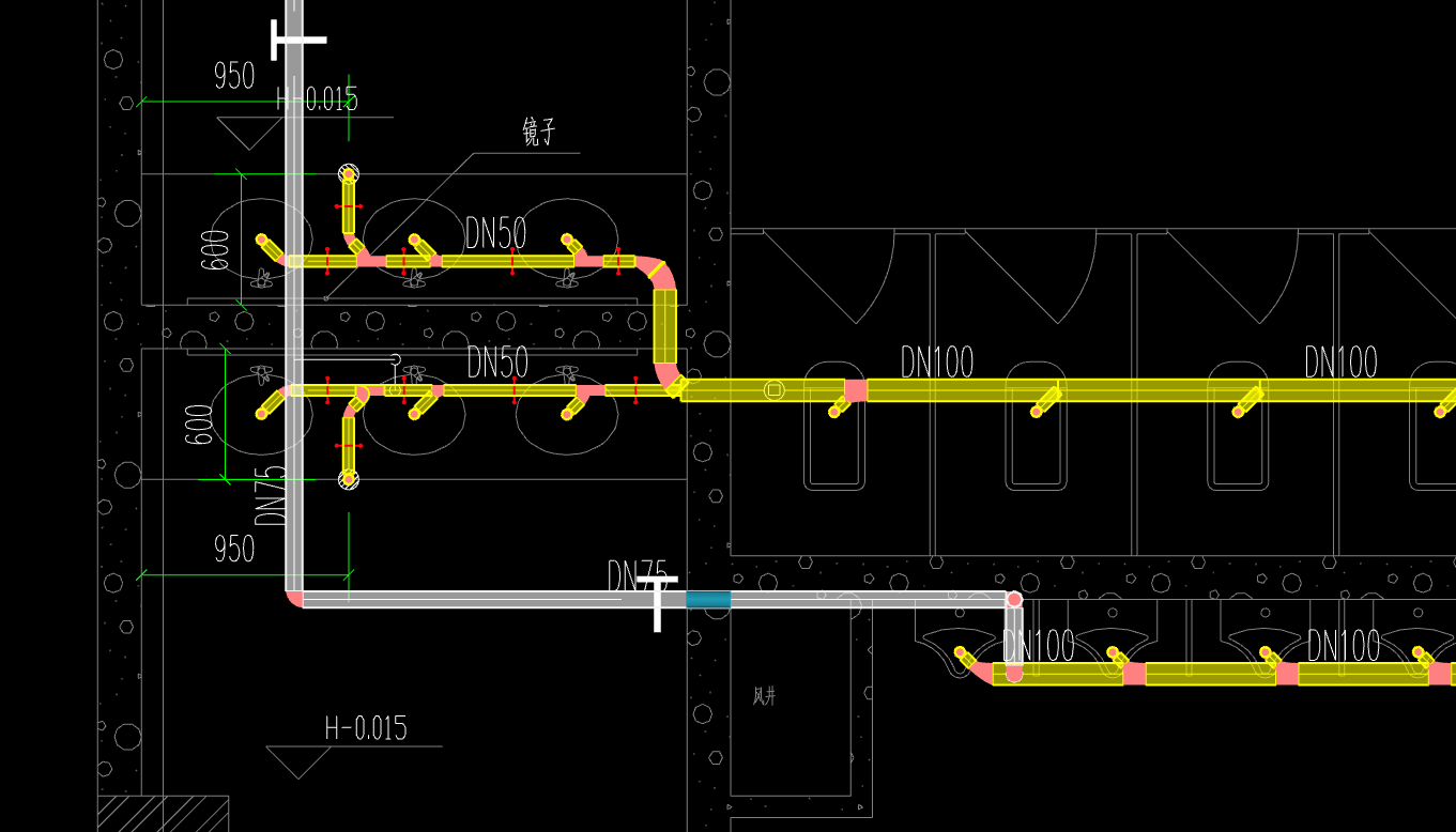 答疑：该图中黄色的排水管，如果在首层，地下没有东西的话，穿墙需要做孔洞和套管嘛