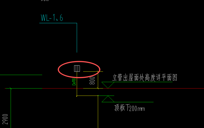 答疑：截图中污水立管顶端的图例是什么，谢谢！