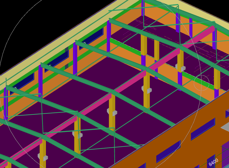 答疑：按三层不同标高画的，左边为厂房无板，如何调整模板提超高的模板量