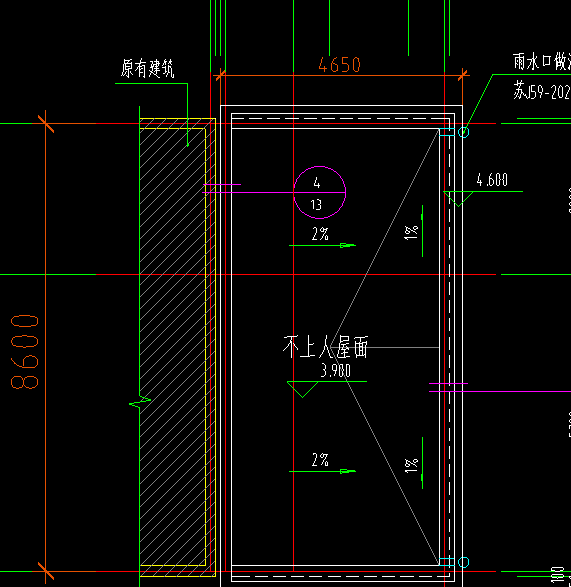 答疑：请问屋面找坡是（8.6+4.65）/2*2%+0.03吗