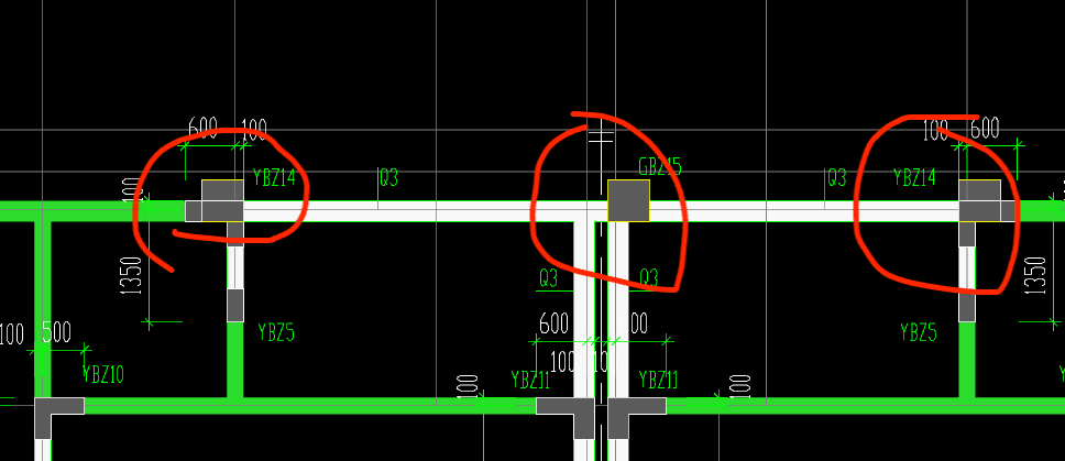 答疑：这种ybz暗柱的柱没跟墙完全重合的部分模板计入墙模板吗？