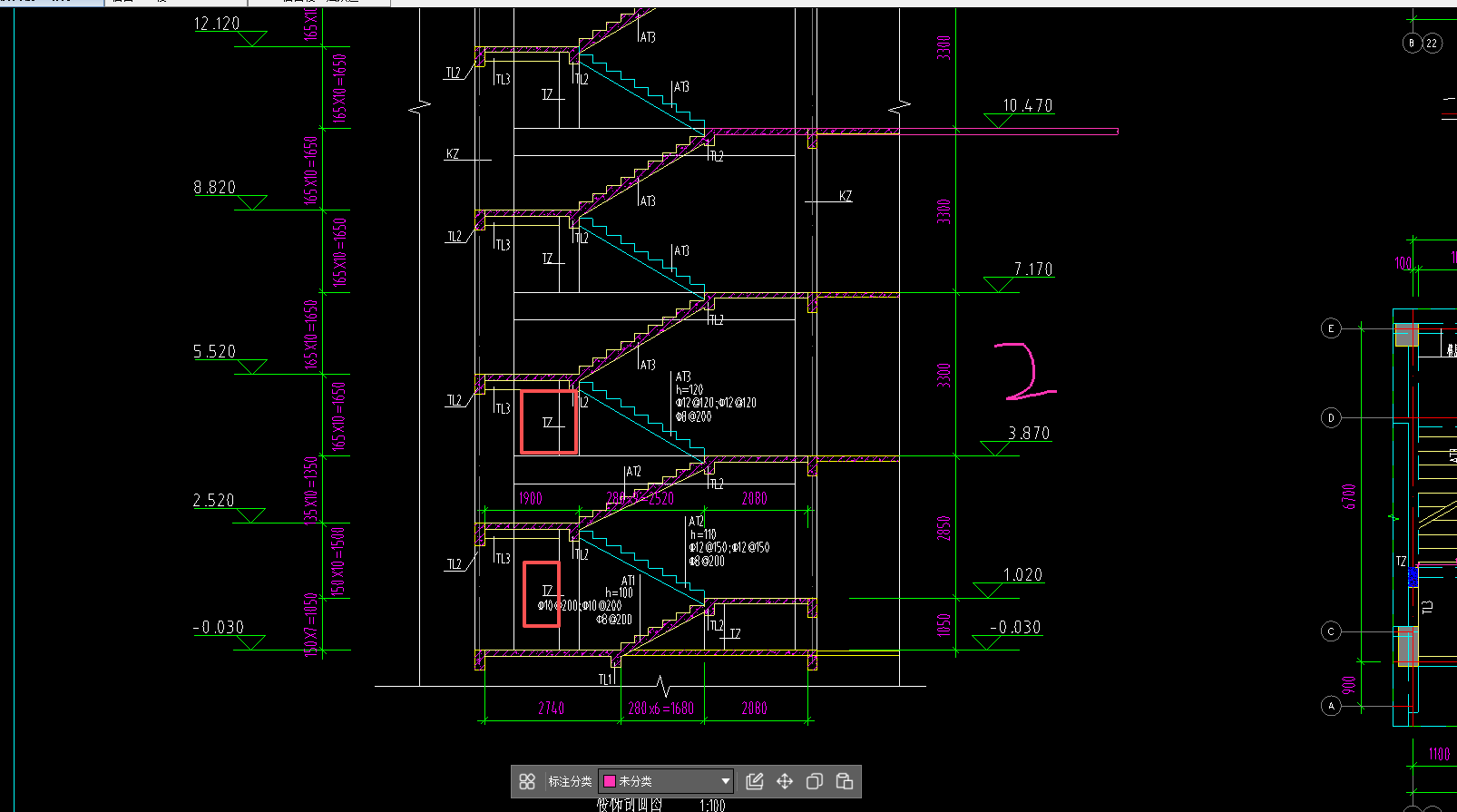 答疑：这个需要修改吗 图纸上的梯柱就是不连续的
