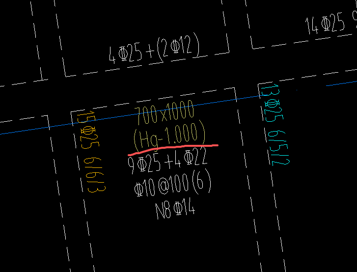 答疑：请问图中的Hg-1.000代表的是梁的顶标高吗？