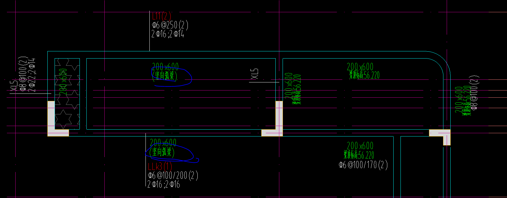 答疑：请问这个竖向弧梁怎么画