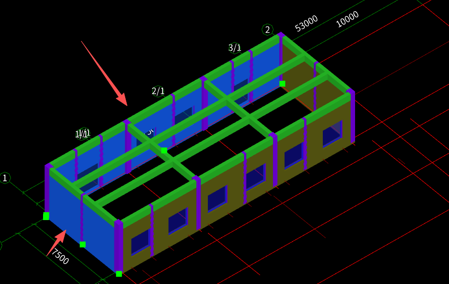 答疑：标记的两个墙能出钢丝网的量，另外两个墙就没有量，是什么原因？