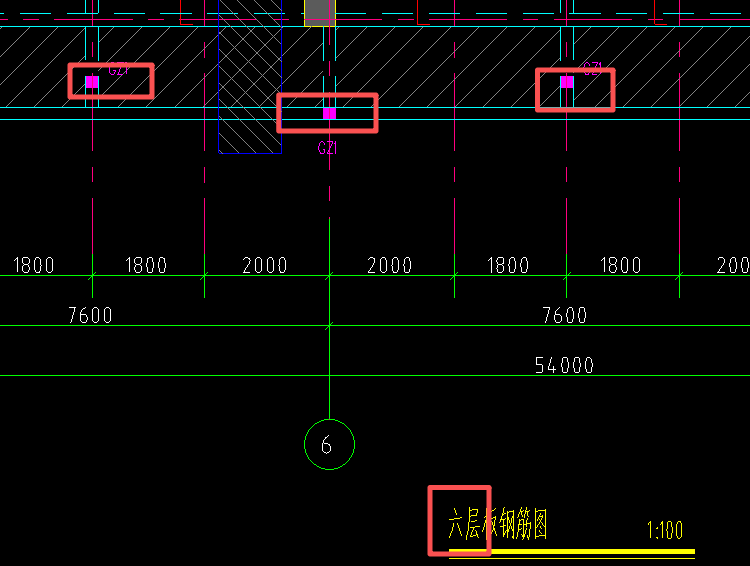 答疑：这些构造柱是不是在六层画，然后板在五层画