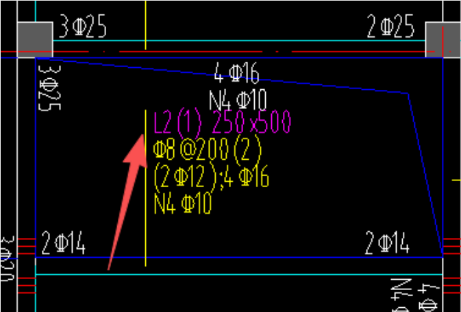 答疑：请问下图 非框梁L2的钢筋信息怎么解读？