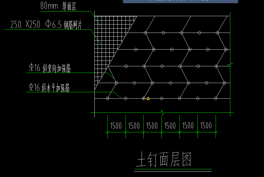 答疑：老师们，这个土钉墙的加强筋它的排布方式能看出是双斜还是左斜 右斜吗？