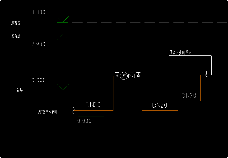 答疑：连接说明中连接立管到户内支水管应该是系统图哪一部分
