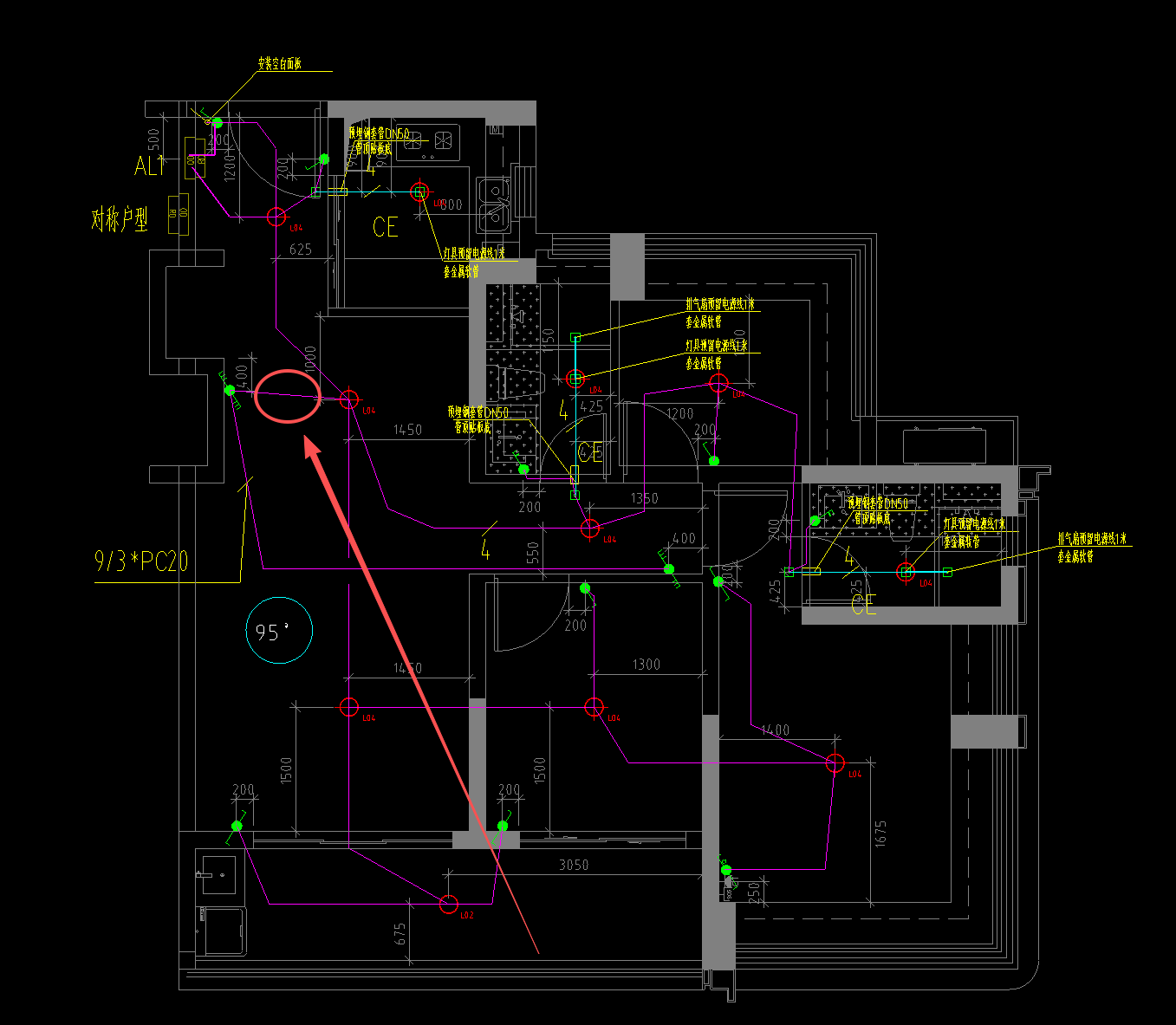 答疑：这里是几根线几根管，为什么下面是9根线3根管
