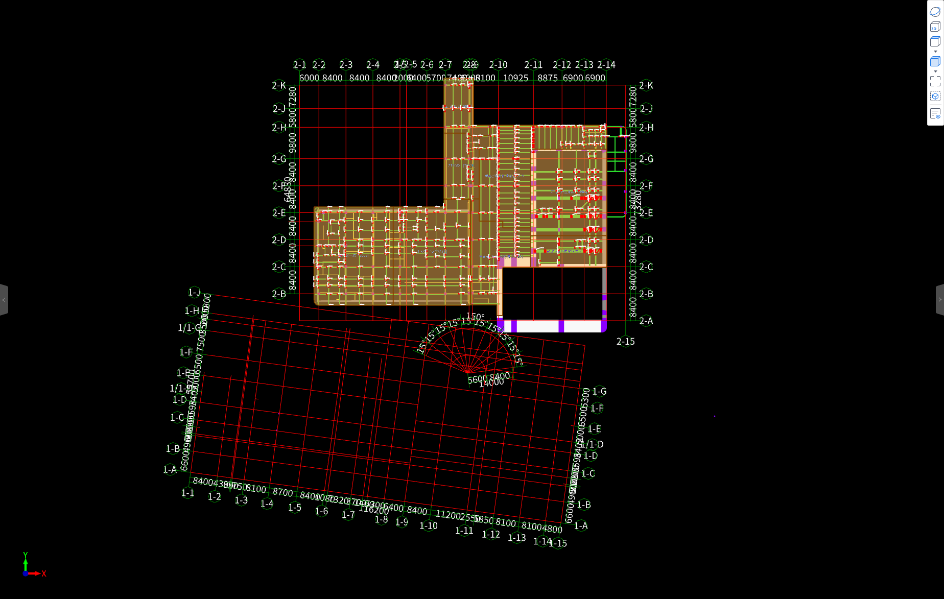 答疑：怎么整体旋转轴网，将下面轴网调正