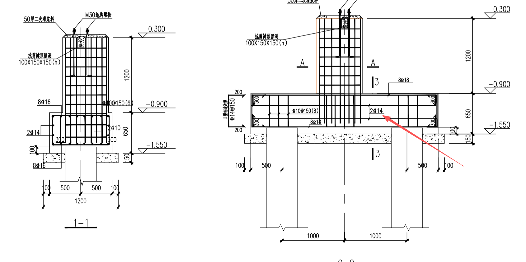 答疑：请问，图纸侧面筋在GTJ软件中应该输入2C14还是4C14?