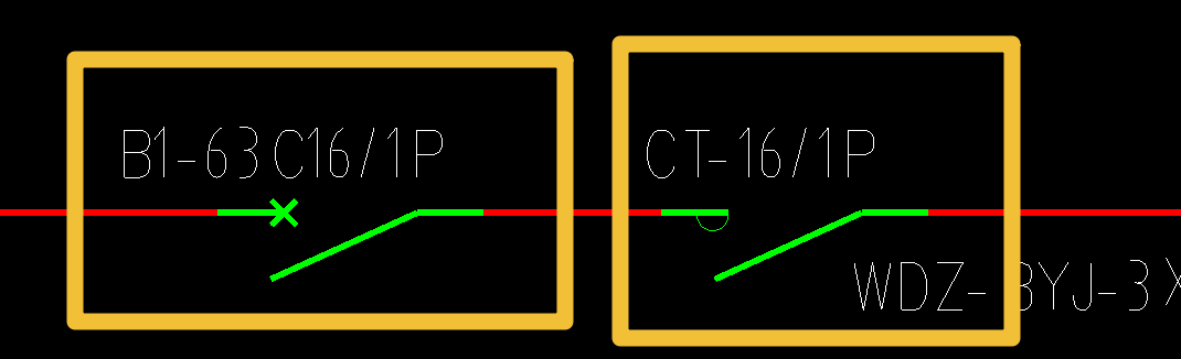 答疑：电气图纸 请问这两个绿色图标分别代表什么意思啊？ 那些文字又代表什么呢？谢谢