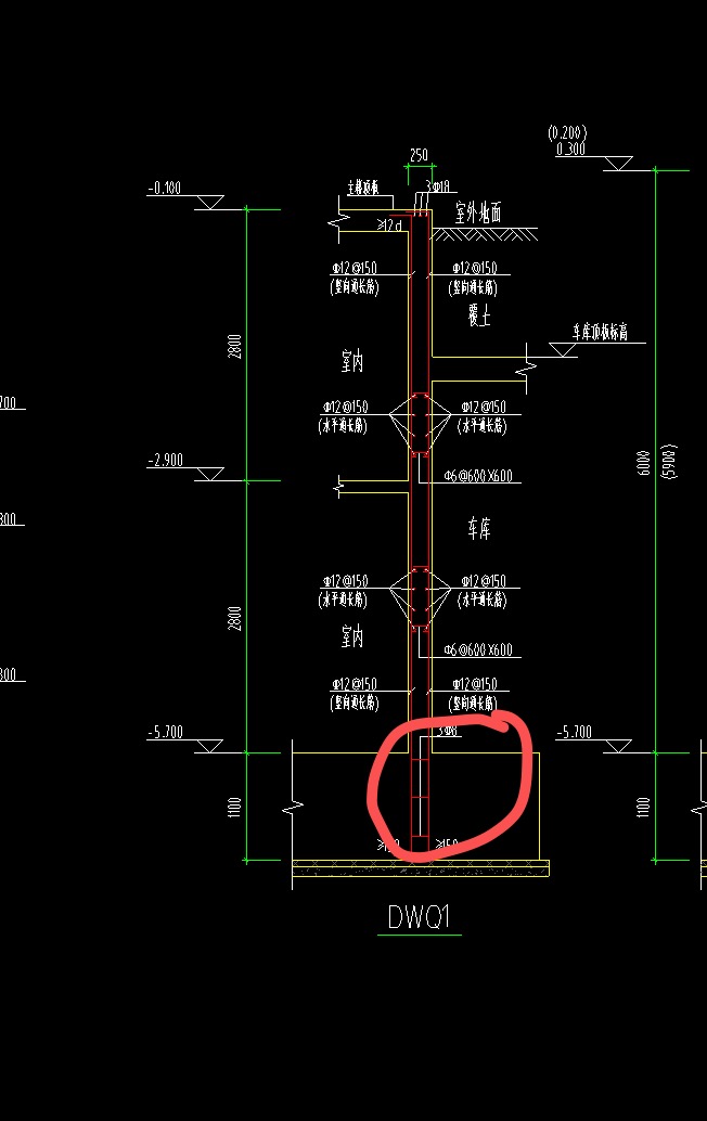 答疑：图中挡土墙的3c8是围墙长设置的箍筋吗