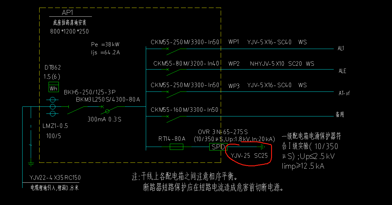 答疑：配电箱系统图上这个电缆线需不需要单独计算，这是什么意思？平面图上没有画。