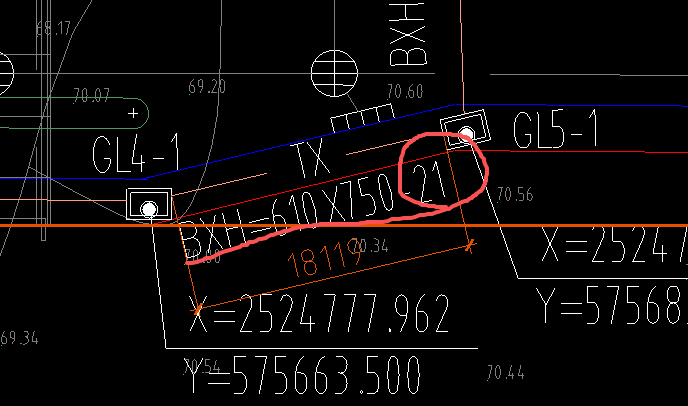 答疑：tx管廊长度是按图纸标注的长度21m，还是按我平面图测量的长度？