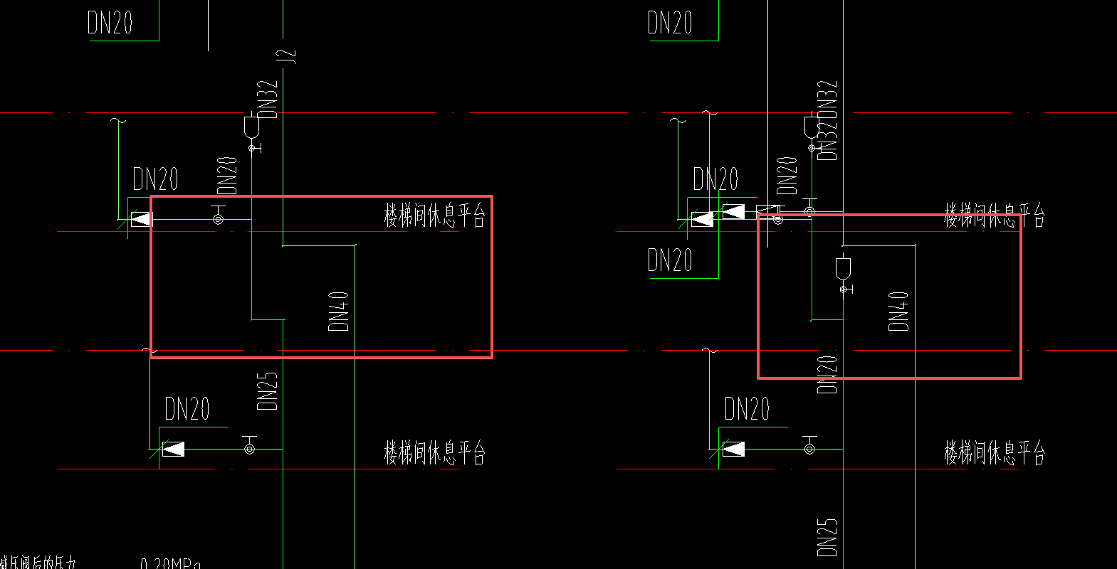 答疑：绘制这个额转换层的管道走向时  按照系统图绘制还是按照给定的管井布置图绘制？