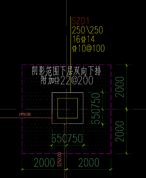 答疑：这个柱墩标注的250/250是长宽吗？
