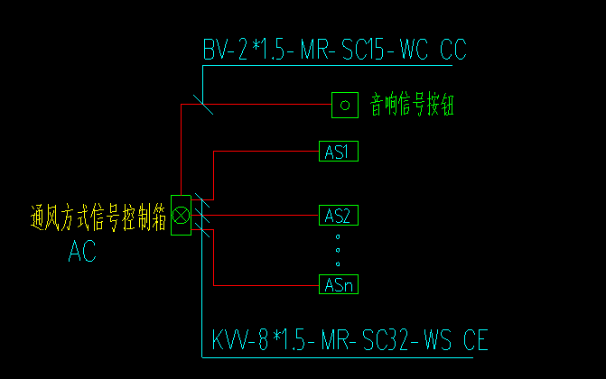答疑：通风方式信号控制箱到通风方式灯箱是多线制还是总线制连接？平面图中几个灯箱串联吗？