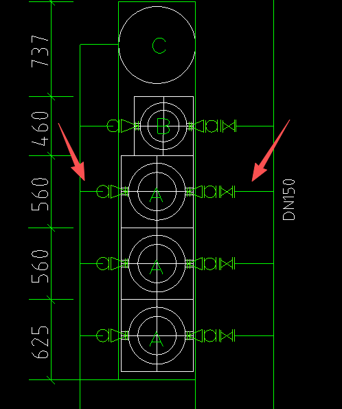 答疑：那边是水泵吸水管那便是出水管