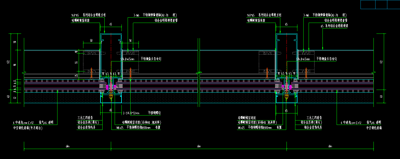 答疑：明框幕墙的立柱和横梁是按里面图分割线布置的吗