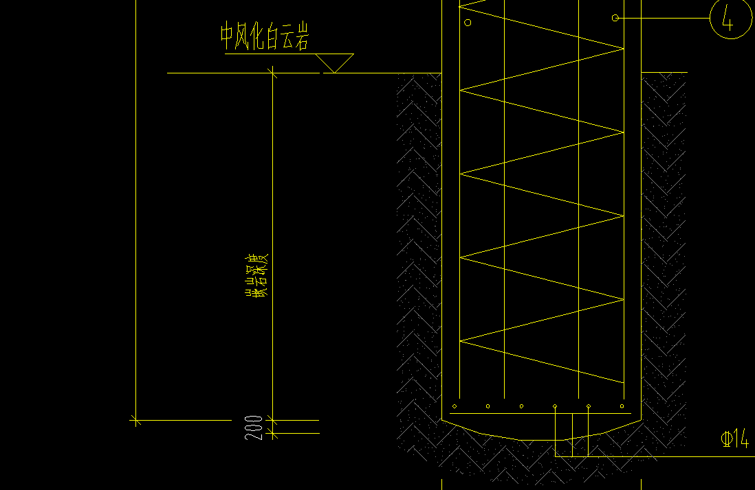 答疑：根据图纸中信息，考虑嵌岩深度是根据图表+200mm，还是直接按照表格数据？