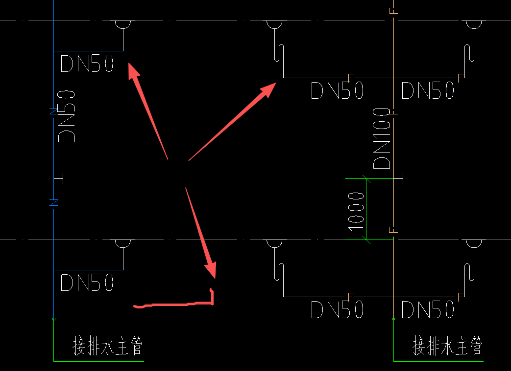 答疑：阳台地漏和空调排水管接到主排水管的情况，安装模型绘制时：横向管道是否需要上弯？