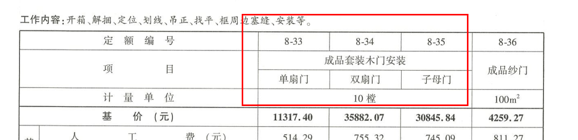 答疑：浙江木门套什么定额