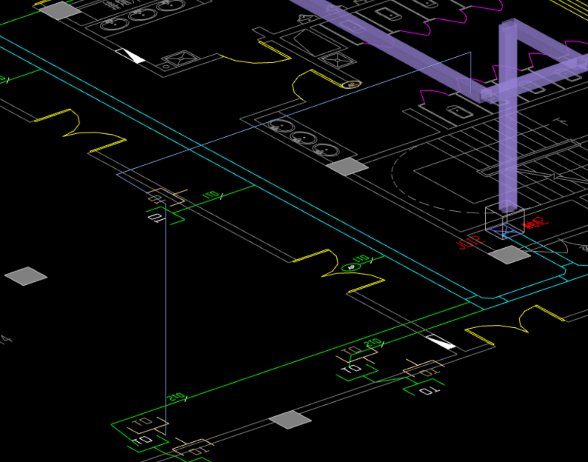 答疑：这个桥架和插座的配管怎么画啊  底标高不对啊 立一个立管，顶标高多啊 咋画