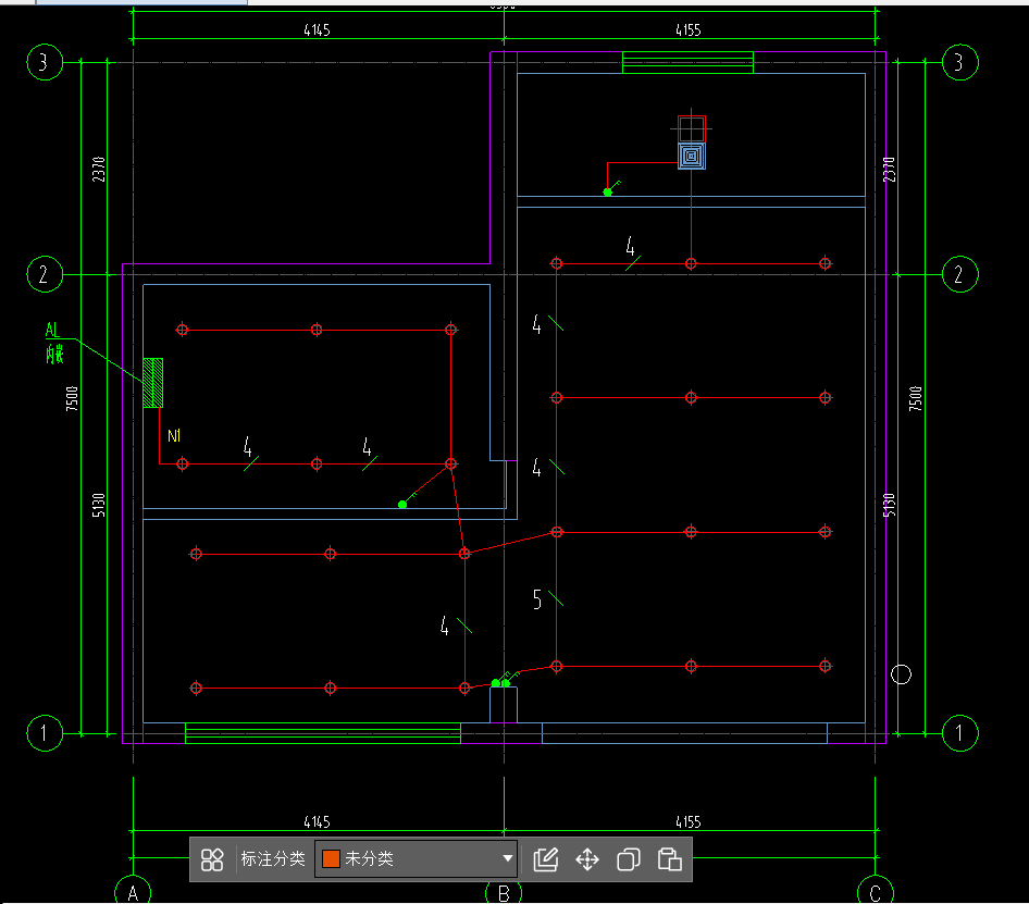 答疑：在照明平面图中 一个/4 是什么意思