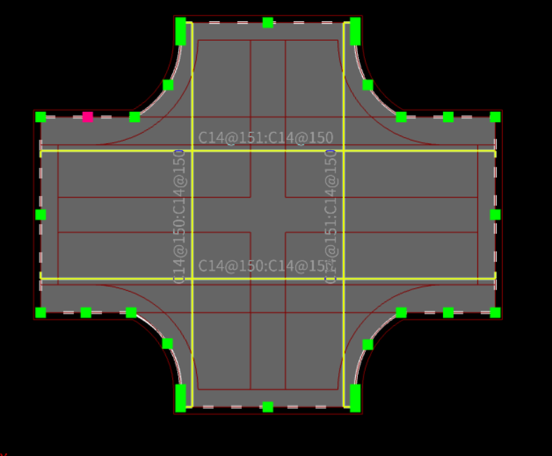 答疑：请问下图四通井筏板布置钢筋是这样吗？图纸钢筋标注是双层双向布置的意思吗？