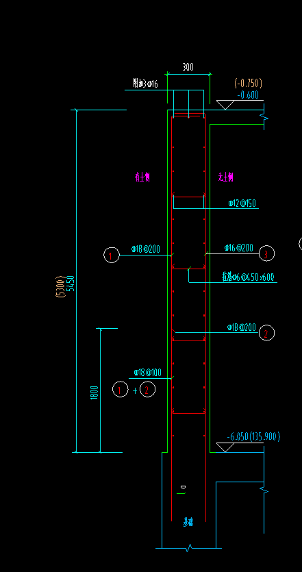 答疑：这个剪力墙的高度是6.05+5.45吗？