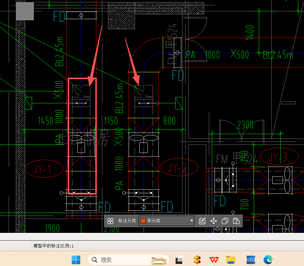 答疑：请问一下这个灰色虚线的代表下面安装的风管吗