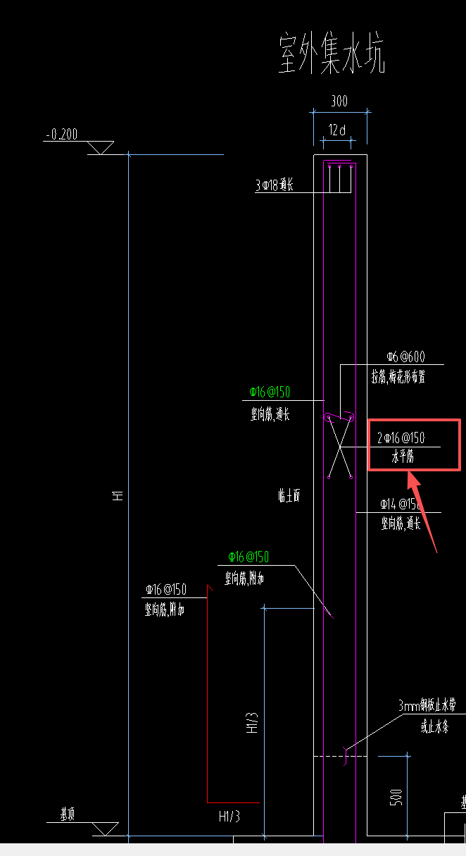 答疑：挡土墙这个2C12-150,他想表达的是不是1内侧+1外侧c12-150