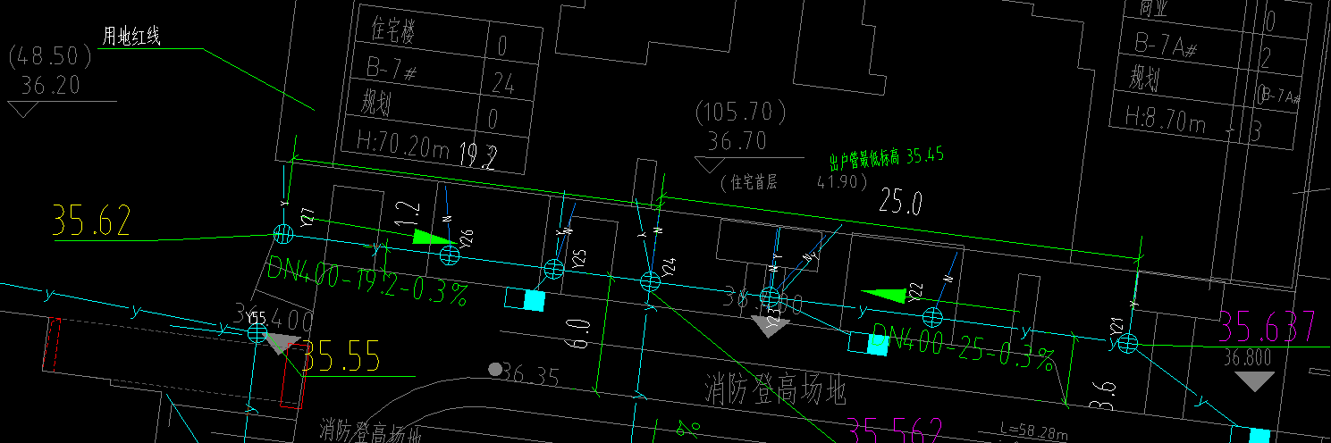 答疑：各位老师  我想问下 我这个雨水管的标高是多少  埋地深度是