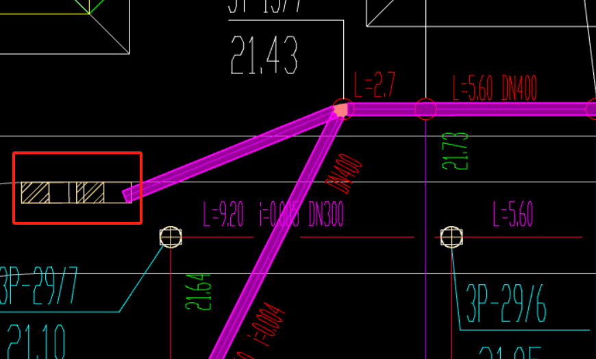 答疑：这个连接雨水篦子的管径是根据前面的，是400吗