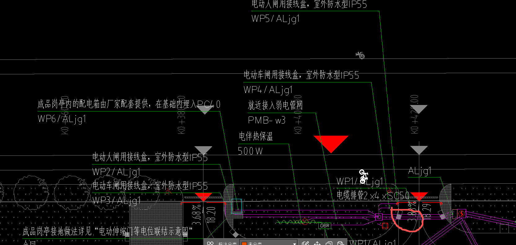 答疑：手孔后面有6个回路，图上表示的是3根线，那本身配电箱到手孔应该是几根线