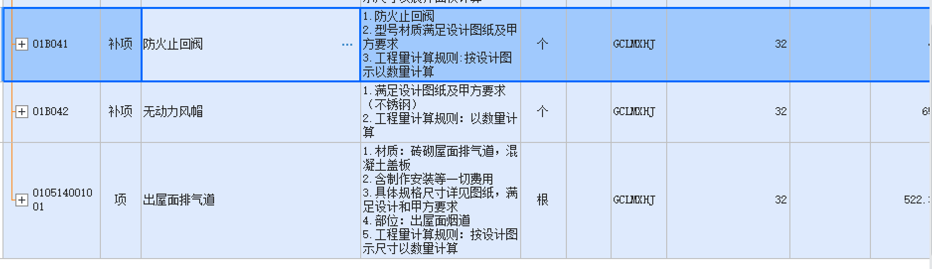 答疑：老师，每层四户，一户一根烟道，一共七层，下面这几个清单项工程量如何确定呢