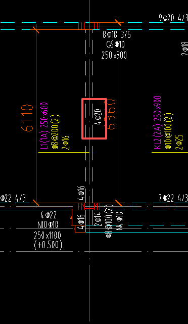 答疑：图1中L1的下部钢筋4c20长度图2是不是算错了？