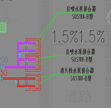 答疑：这是几个消防水泵接合器和几个砌筑消防水泵接合器井及几个自喷水泵接合器