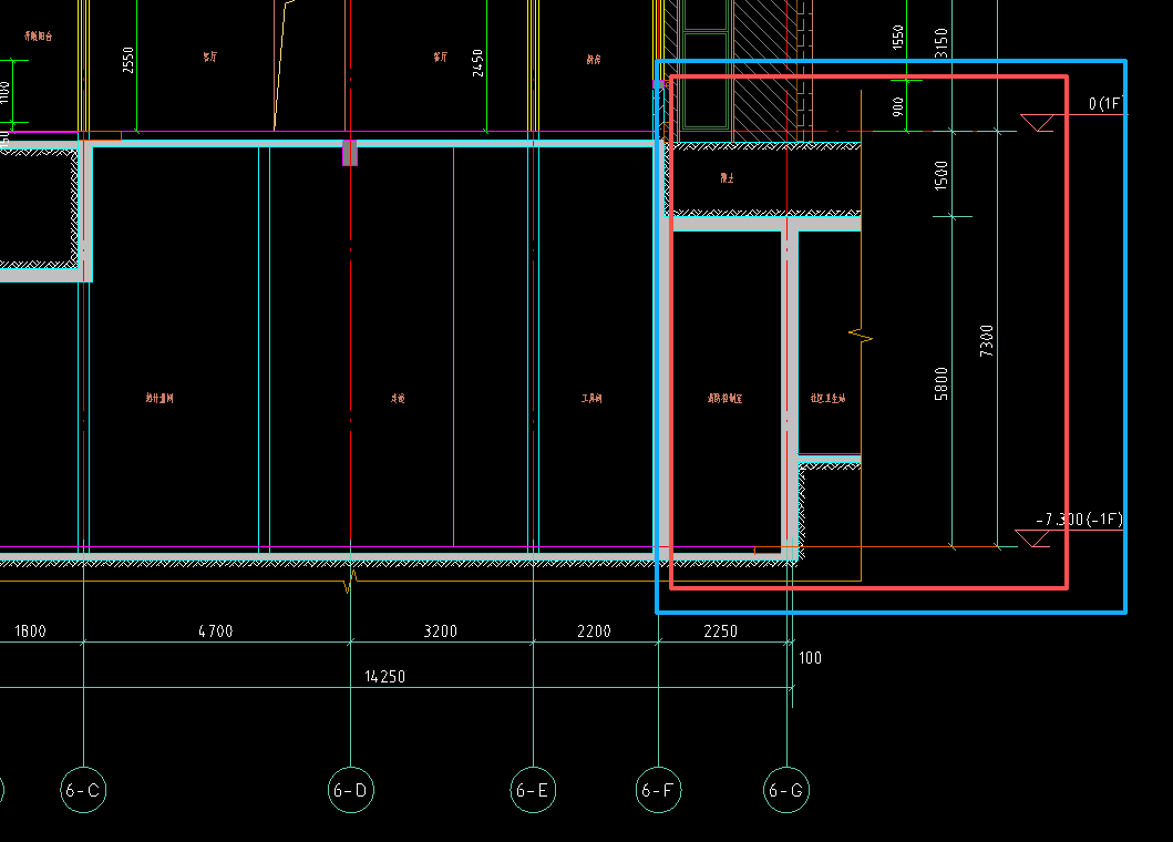 答疑：如图划线部位，剪力墙以外还算主楼区域内吗？