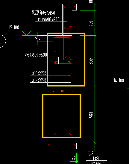 答疑：黄框里的部分用什么构件绘制合适呢，锚固钢筋如何输入呢