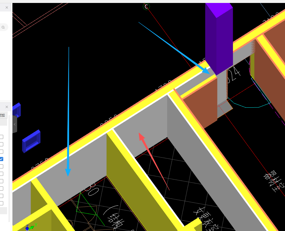 答疑：我只想点红色箭头的墙面布置墙体 但是自动延伸到蓝色那些去了 怎么回事 如何修改