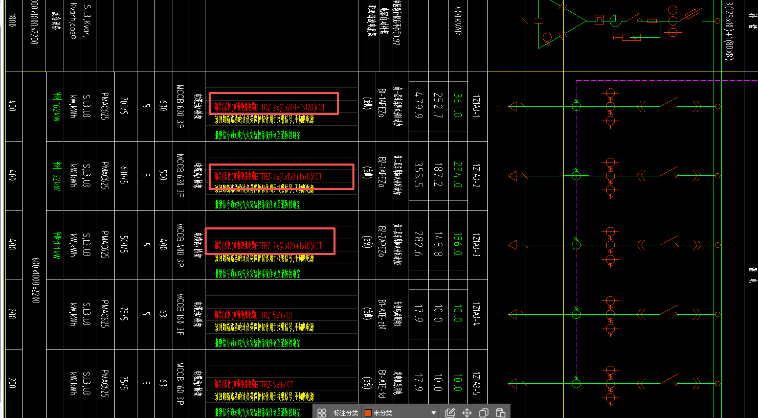 答疑：请问图纸中低压柜出线一个回路用两根线？