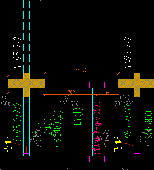 答疑：2400长的梁，下面两个区域梁顶标高不一致梁高500，两区域梁底还在同一水平线吗