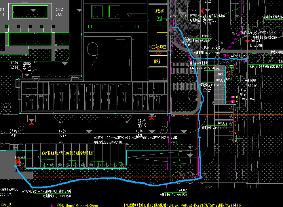答疑：结合这句话，是不是进来两条线，一条到上面，一条从下方走了到左下方的变电站