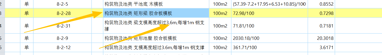 答疑：这个是要把3.6以上和3.6m以下的梁模板的量分开计算吗