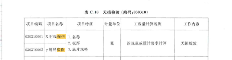 答疑：请问这个X光探伤的单位为张，是按什么计算的？
