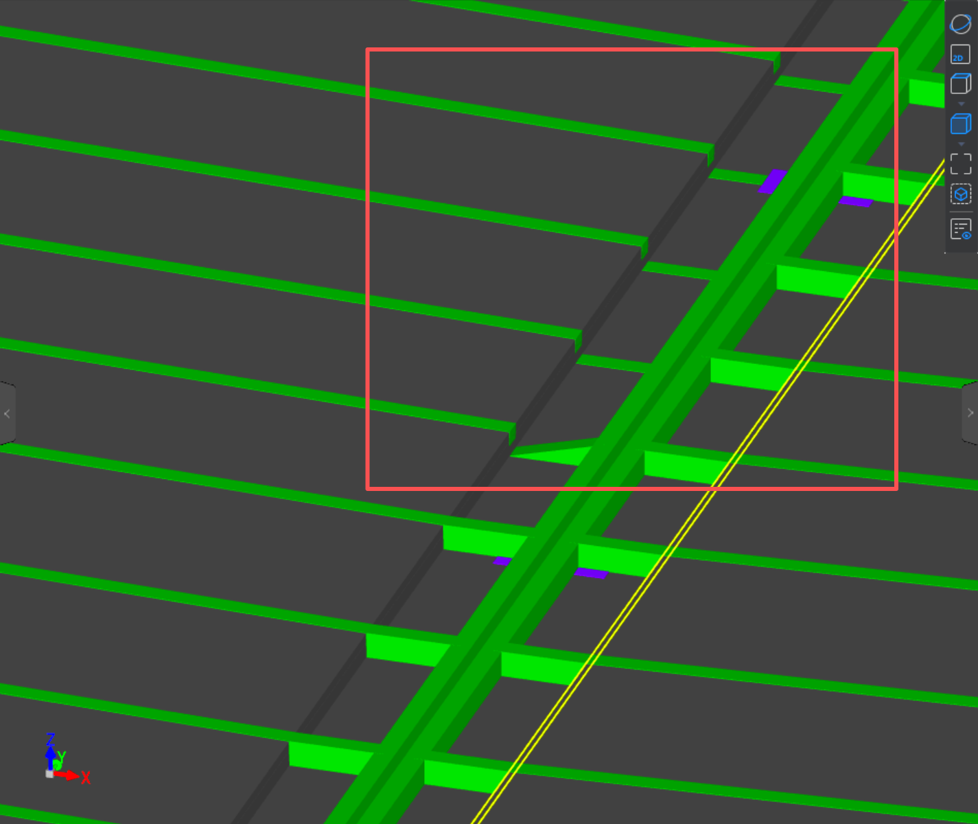 答疑：如图所示，在有降板的情况下如何让梁随着最高处的板齐平？