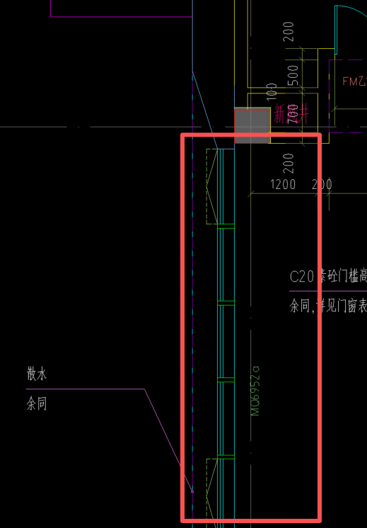 答疑：首层此处没有墙体，只有玻璃幕墙，是否要做砖基础，如果要做，墙厚如何确定